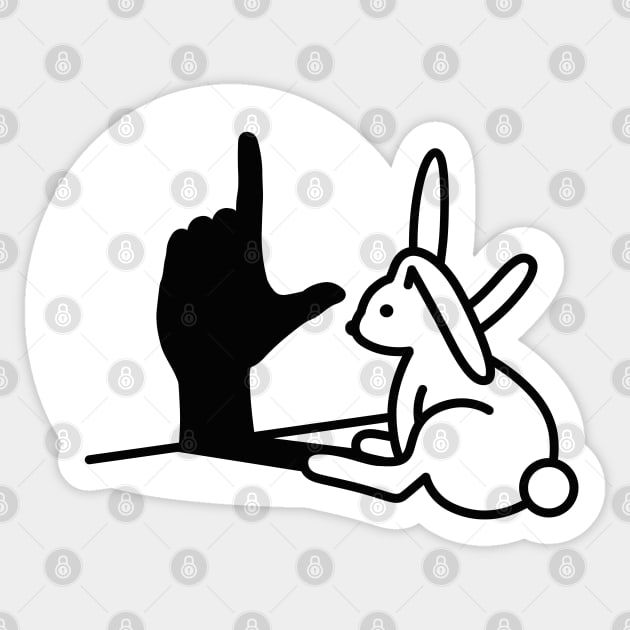 Funny Rabbit shadow hand Loser Geek Nerd hand sign Sticker by LaundryFactory